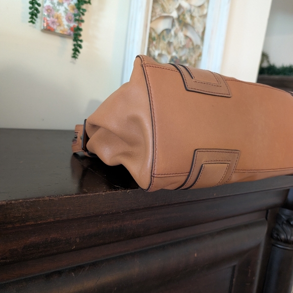 cole Haan Brown Leather Handbag with Scarf Accent - Picture 8 of 16